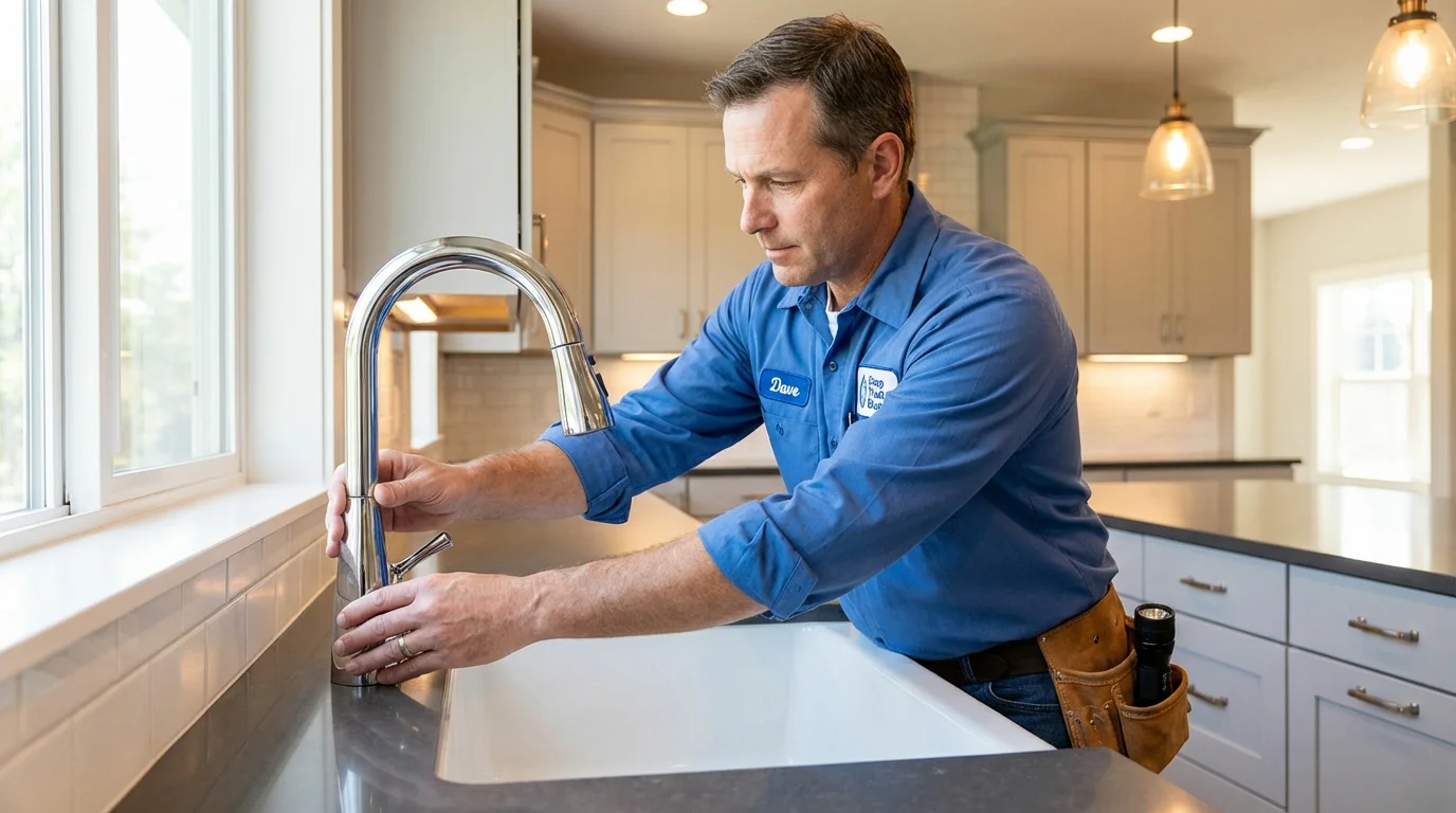 Kitchen faucet installation by Johns Plumbing LLC in Hoxie